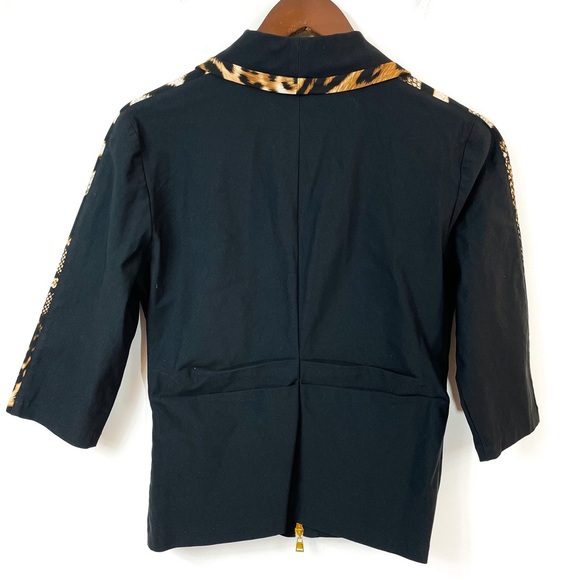 Joseph Ribkoff Leopard Print Trim Jacket - Picture 3 of 4